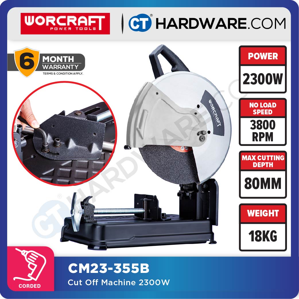 WORCRAFT CM23-355B CUT OFF MACHINE 2300W 4000RPM WITH SPINDLE LOCK FUNCTION (CM23355B)