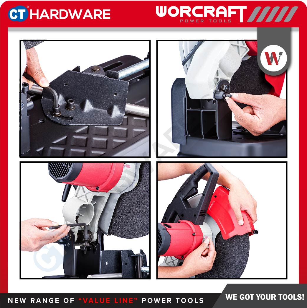 WORCRAFT CM23-355B CUT OFF MACHINE 2300W 4000RPM WITH SPINDLE LOCK FUNCTION (CM23355B)