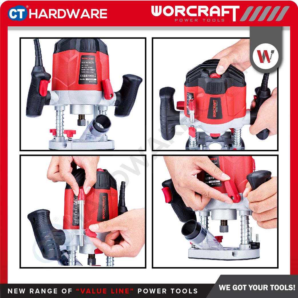 WORCRAFT ER12-6/8 CORDED ROUTER 1200W | 11000-30000/MIN | COLLET 6/8MM (ER1268)