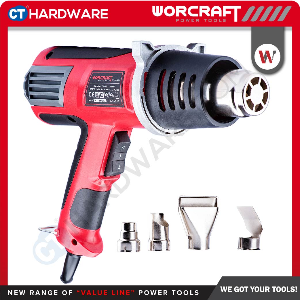 WORCRAFT HG20600 CORDED HOT AIR GUN 2000W | 350/500C | 500L/Min
