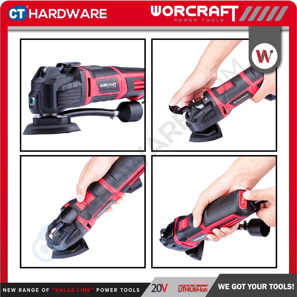WORCRAFT MF-300A MULTI TOOL 300W 11000-21000RPM WITH POWER SPEED & VACUUM FUNCTION (MF300A)
