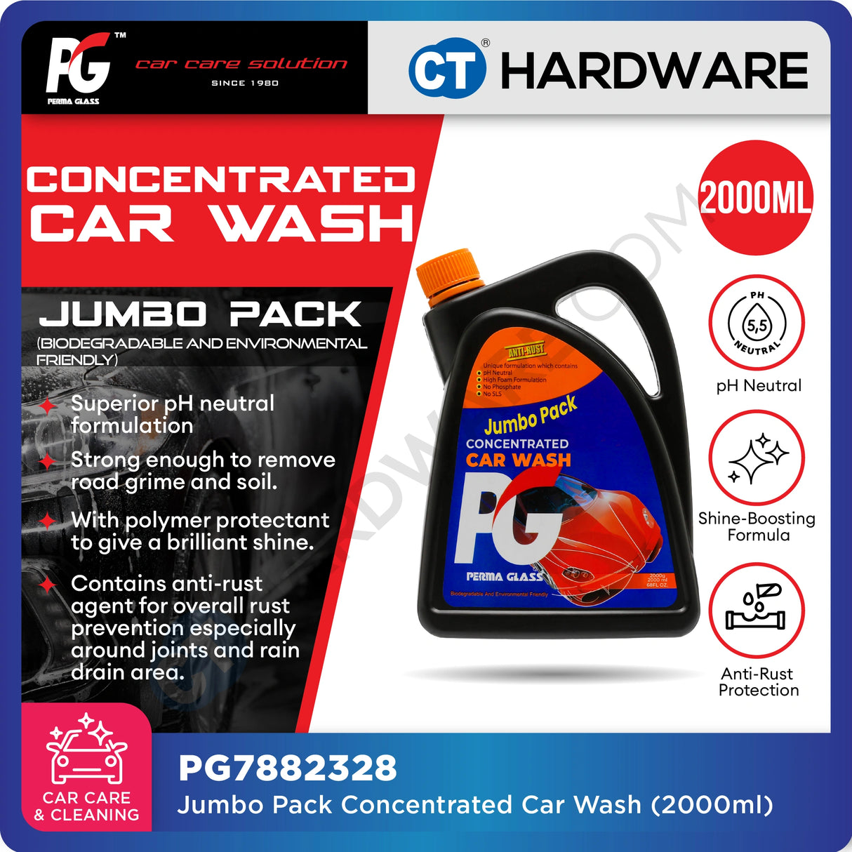 PG Perma Glass PG7882328 Concentrated Car Wash Jumbo Pack 2000ml [ 9556817882328 ]
