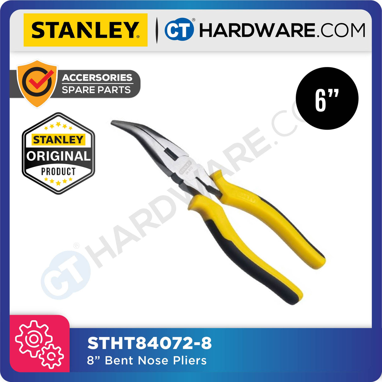 STANLEY BENT NOSE PLIER 6"