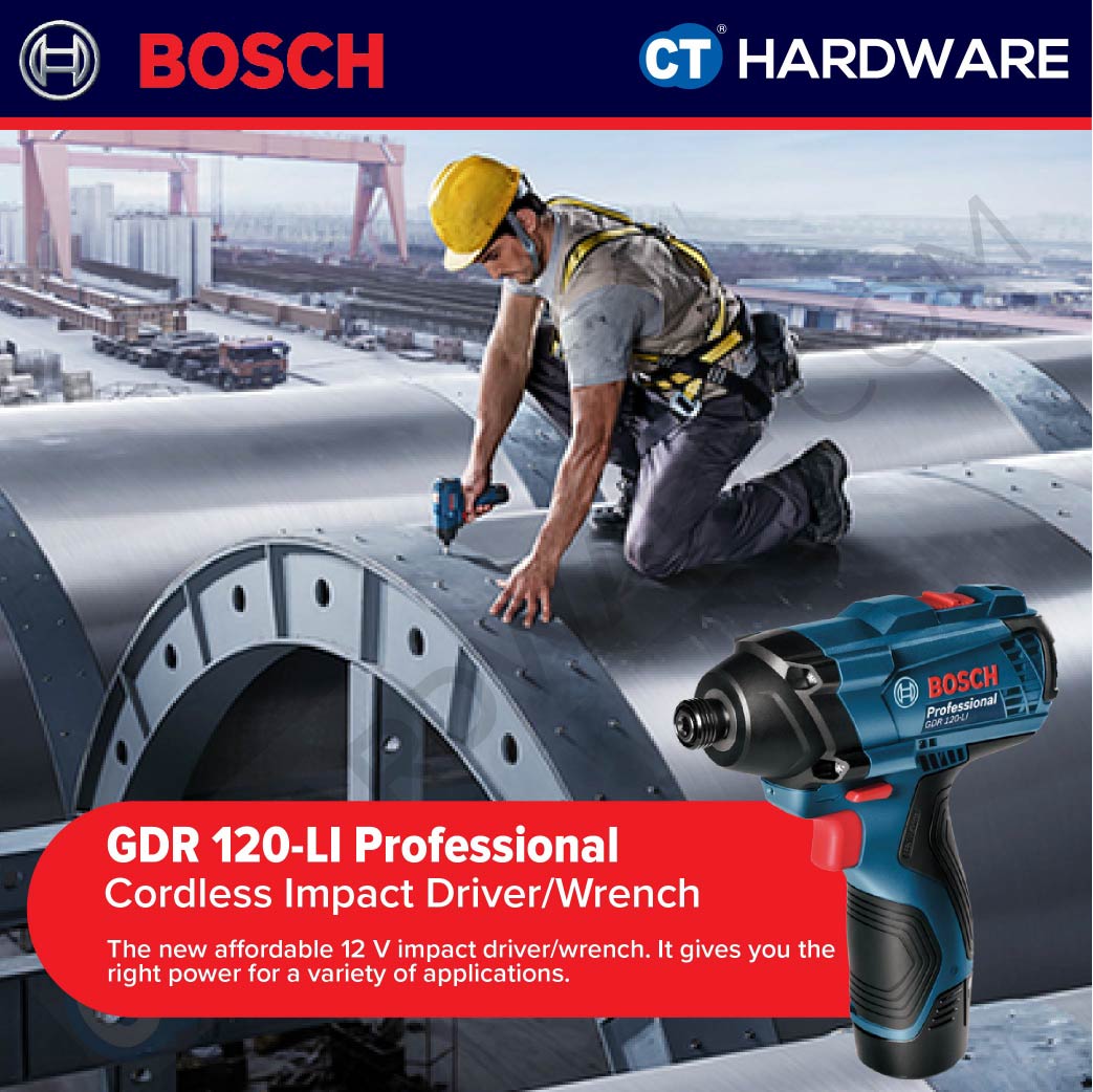 [COMBO-KIT] Bosch 06019G80L3 Cordless GSR 120-LI Drill/Driver + GDR 120-LI Impact Driver 12V in Carrying Case