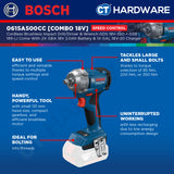 Bosch 0615A500CC Cordless 18V Combo Kit GDS 18V-350 Impact Wrench + GSB 185-LI Impact Drill Incl. 2x 2.0Ah Battery & Charger