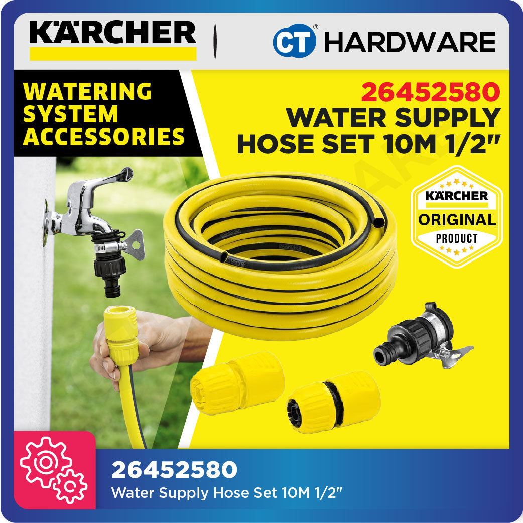 Karcher 26452580 Water Supply Hose Set 10M 1/2", Pressure Washer, Garden Watering