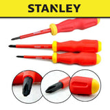 STANLEY (1PC) 1000V STANDARD TIP SLOTTED SCREWDRIVER VDE ELECTRICAL SCREWDRIVER ELECTRICIAN HAND TOOL