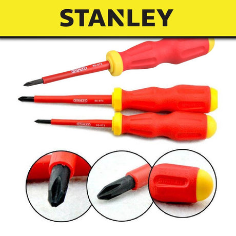 STANLEY (1PC) 1000V STANDARD TIP SLOTTED SCREWDRIVER VDE ELECTRICAL SCREWDRIVER ELECTRICIAN HAND TOOL