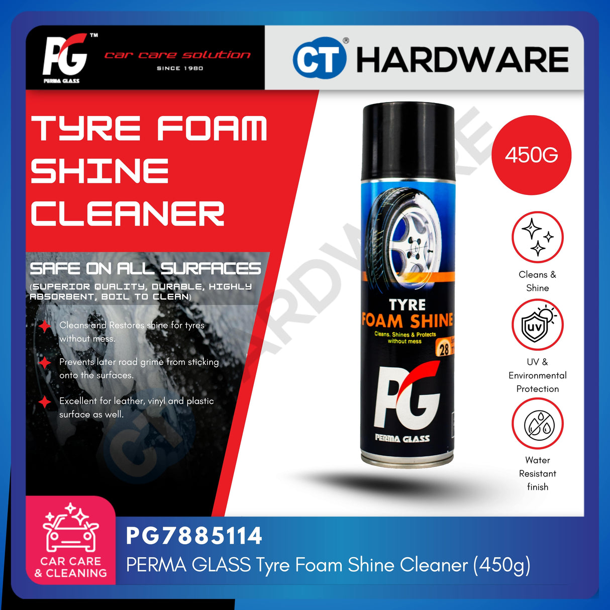 PG Perma Glass PG785114 Tyre Foam Shine Cleaner 450g [ 9556817885114 ]