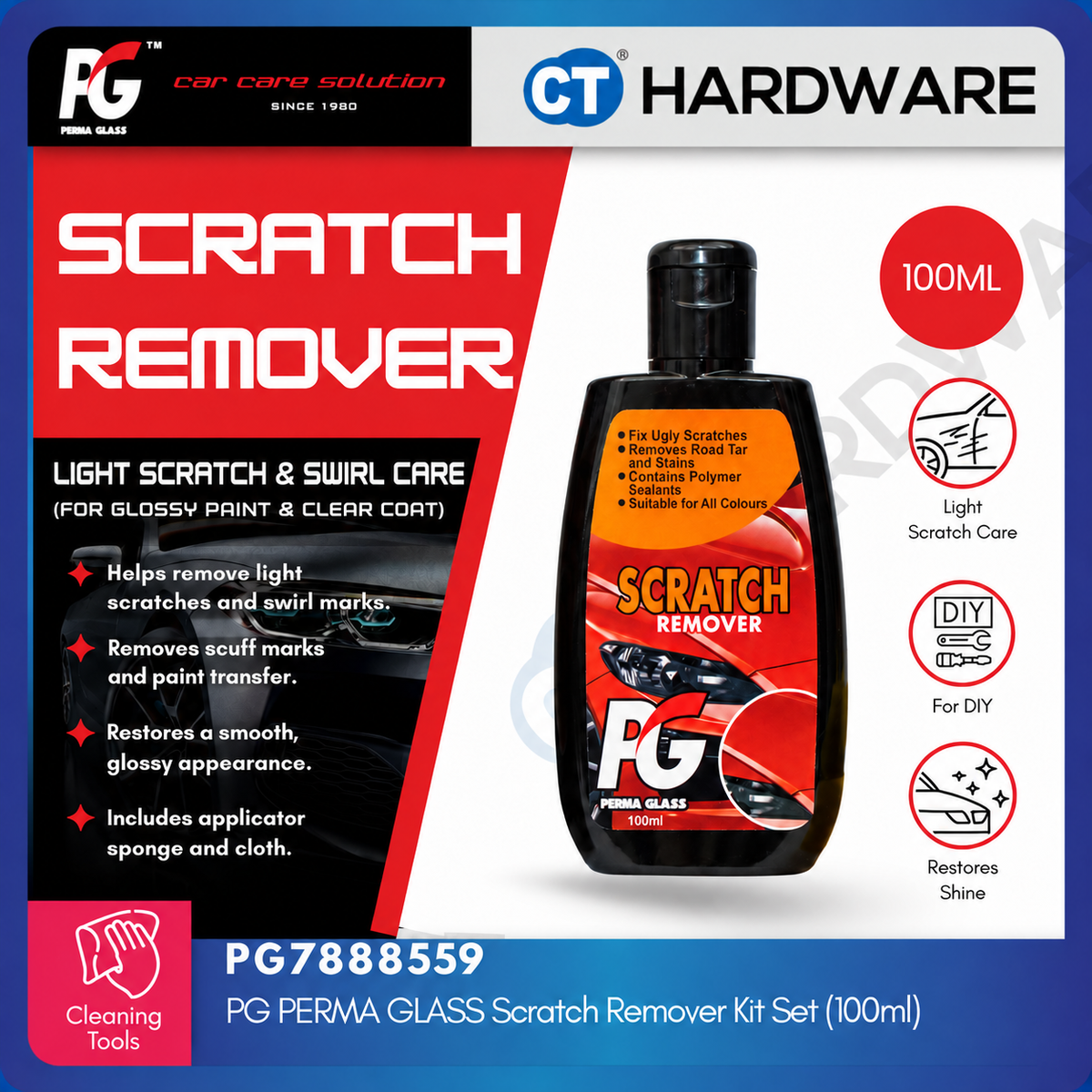 PG Perma Glass PG7888559 Scratch Remover Kit Set 100ml [ 9556817888559 ]