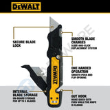 DEWALT Push & Flip Folding Utility Knife with Blade Storage | DWHT10992 | One-Hand Opening Utility Knife