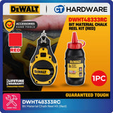 DEWALT DWHT48333RC Bi-Material Chalk Reel Kit with Red Chalk | 4:1 Fast Rewind Chalk Line Reel
