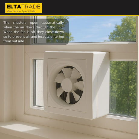 Elta Trade Fantech ES100 / ES120 / ES150 Window Kit with External Gravity Shutter