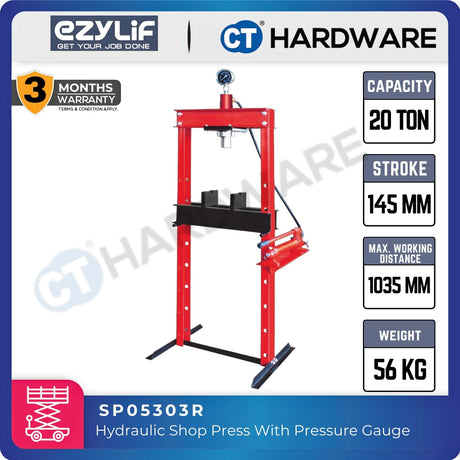 EZYLIF SP05-Series Hydraulic Shop Press – SP05201R / SP05301R / SP05602R / SP05303R / SP05501R