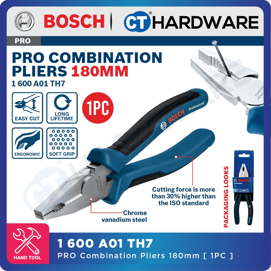 Bosch PRO Combination Pliers 180mm [1600A01TH7]