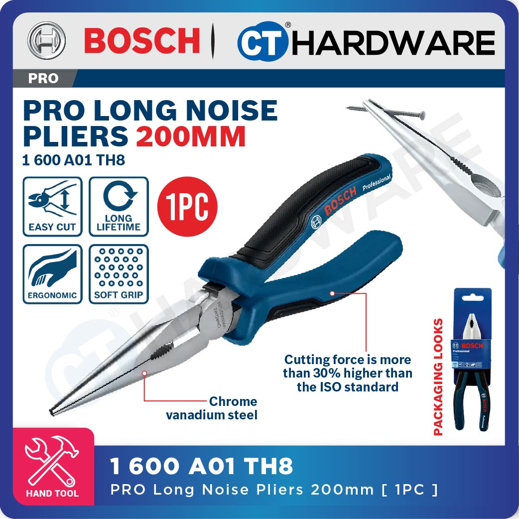 Bosch PRO Long Nose Pliers 200mm [1600A01TH8]