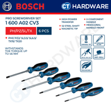 Bosch PRO Screwdriver Set SL/PH/PZ/TX 6pcs [1600A02CV3]
