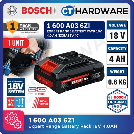 Bosch Original 18V Lithium-Ion Expert Range Battery Packs EXBA18V-40 EXBA18V-55 EXBA18V-80 EXBA18V-150