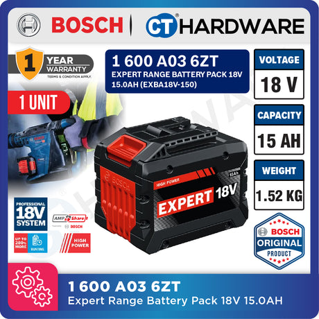 Bosch Original 18V Lithium-Ion Expert Range Battery Packs EXBA18V-40 EXBA18V-55 EXBA18V-80 EXBA18V-150