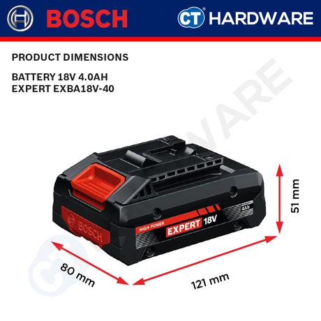 Bosch 1 600 A03 73L Expert Starter Kit 18V Come With 2x Battery 18V 4.0AH EXBA18V-40 + 1x Fast Charger 1600A0373L