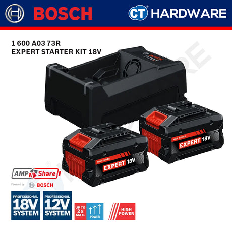 Bosch 1 600 A03 73R Expert Starter Kit 18V Come With 2x Battery 18V 5.5AH EXBA18V-55 + 1x Fast Charger 1600A0373R