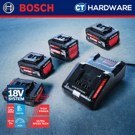 Bosch 1 600 A03 73U Expert Starter Kit 18V Come With 2x Battery 18V 8.0Ah EXBA18V-80 + 1x Fast Charger 1600A0373U