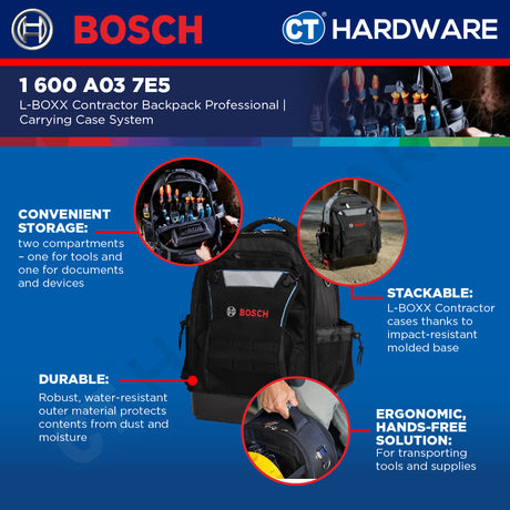 Bosch 1 600 A03 7E5 L-BOXX Contractor Backpack Professional [1600A037E5]