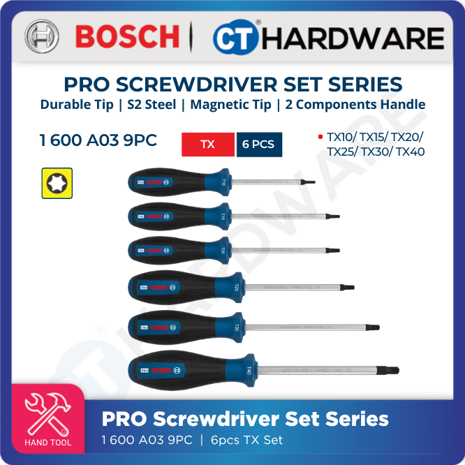 Bosch PRO Screwdriver Set Torx 6pcs [1600A039PC]