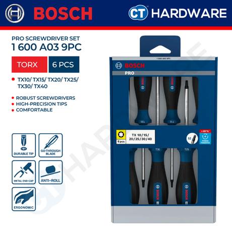 Bosch PRO Screwdriver Set Torx 6pcs [1600A039PC]