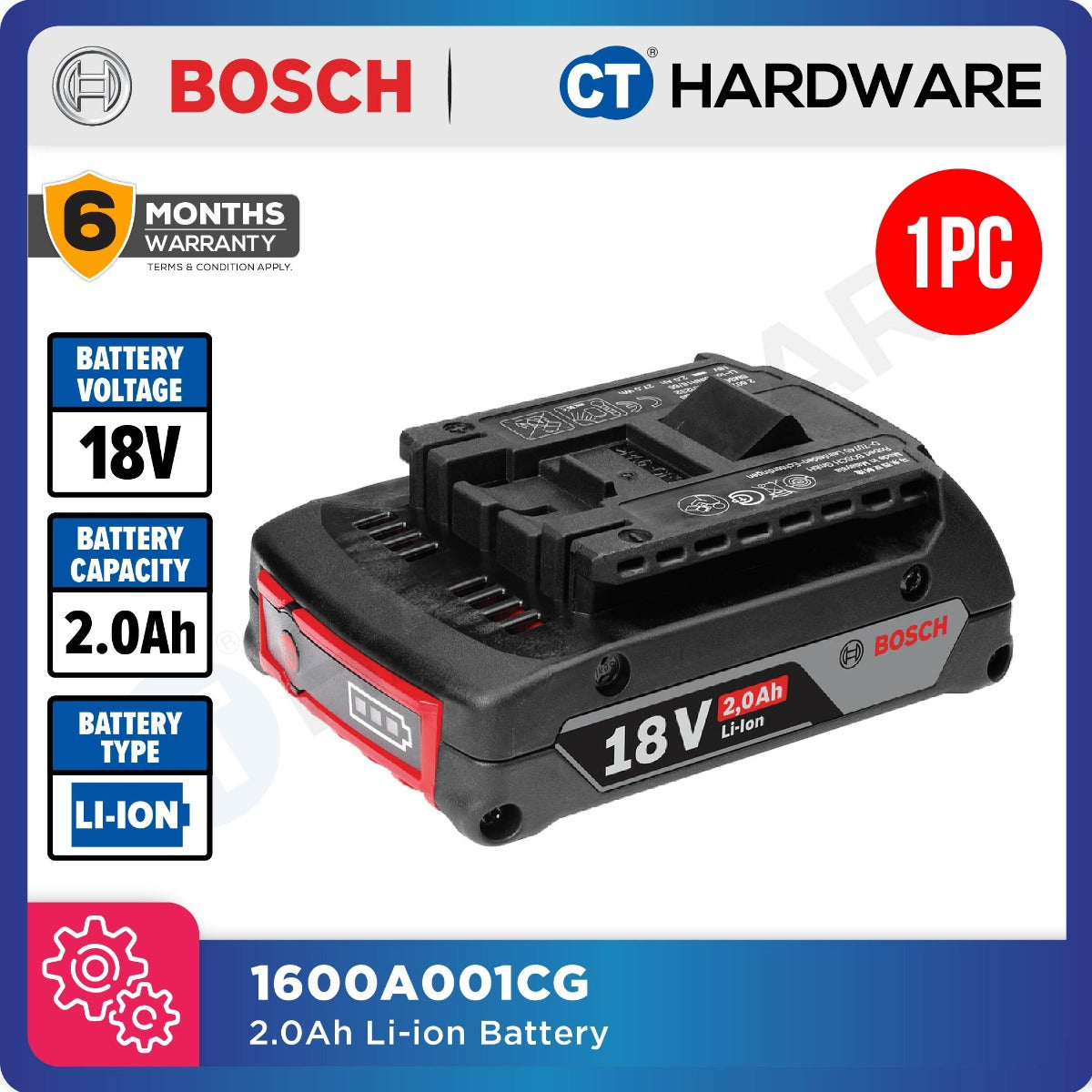 BOSCH ORIGINAL 18V LITHIUM-ION BATTERY PACKS AND CHARGERS [ ProCore ] - 1PC