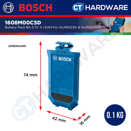 Bosch 1608M00C5D Battery Pack BA 3.7V x 1.0AH | For GLM5023G & GLM5027CG Laser Measure [ ACCESSORIES ]