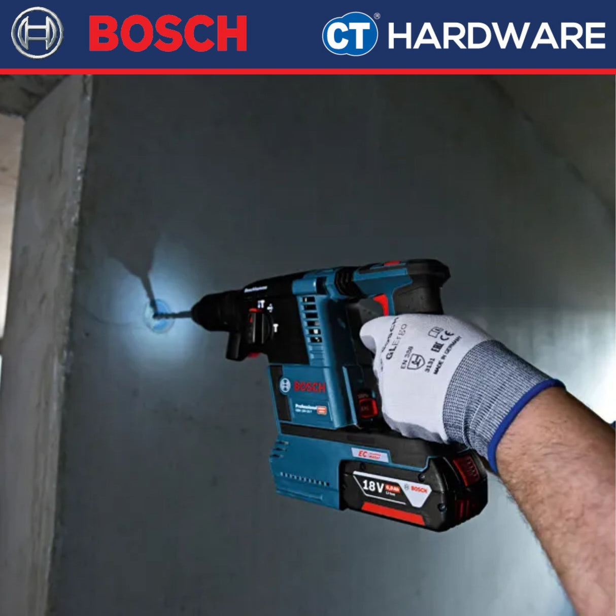 Bosch 06119090L6 Cordless BL Combo Set GBH18V26 + GSR18V50 with 4.0Ah & 8.0Ah Batteries, Charger & L-BOXX