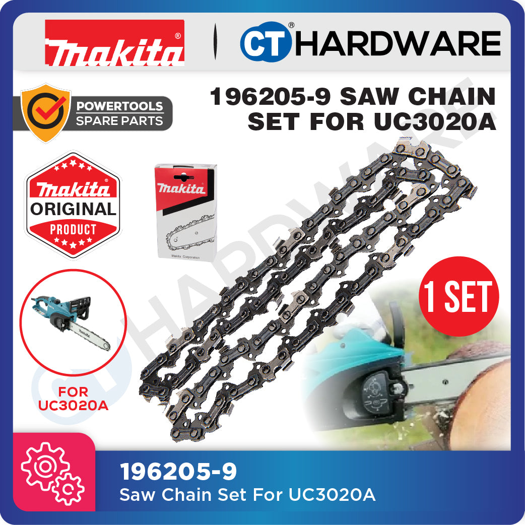 Makita 196205-9 Saw Chain Set For UC3020A Corded Electrical Chainsaw. [ ORIGINAL SPARE PARTS ]