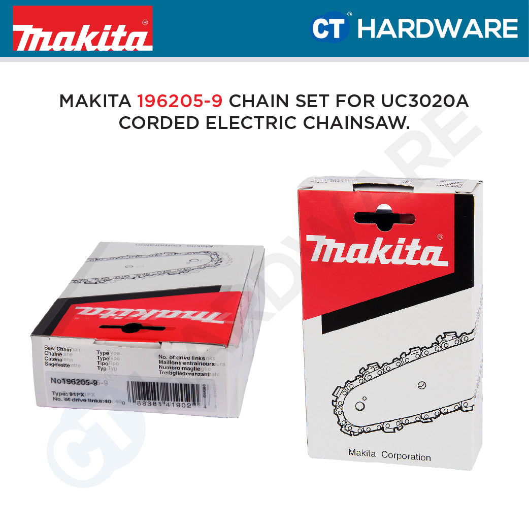 Makita 196205-9 Saw Chain Set For UC3020A Corded Electrical Chainsaw. [ ORIGINAL SPARE PARTS ]
