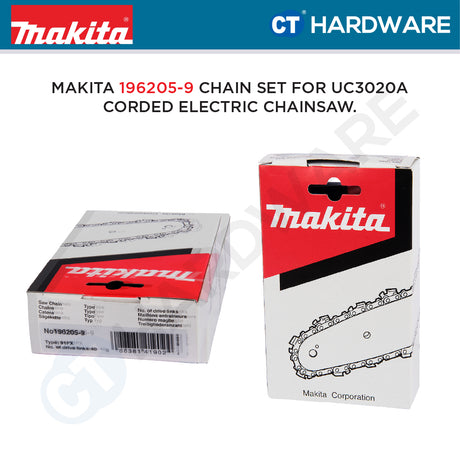 Makita 196205-9 Saw Chain Set For UC3020A Corded Electrical Chainsaw