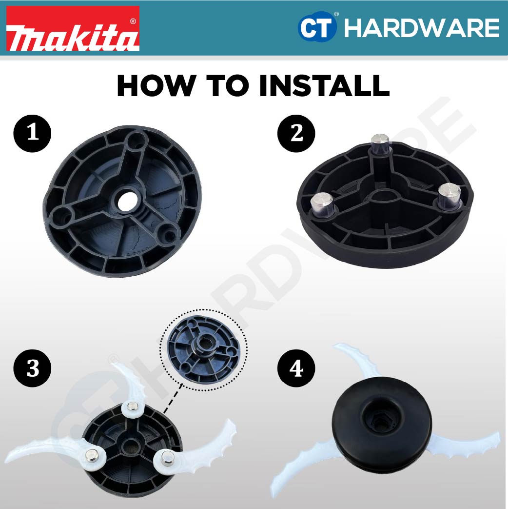 MAKITA 198383-1 PLASTIC BLADE SET 255MM [ M8x1.25RH, M8x1.25LH,  M10x1.25RH ] FOR TRIMMER