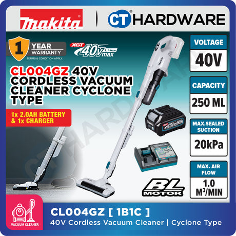 Makita CL004GZ XGT 40Vmax Cordless Brushless Cleaner Cyclone Type (Body Only | 1-Battery | 2-Battery)