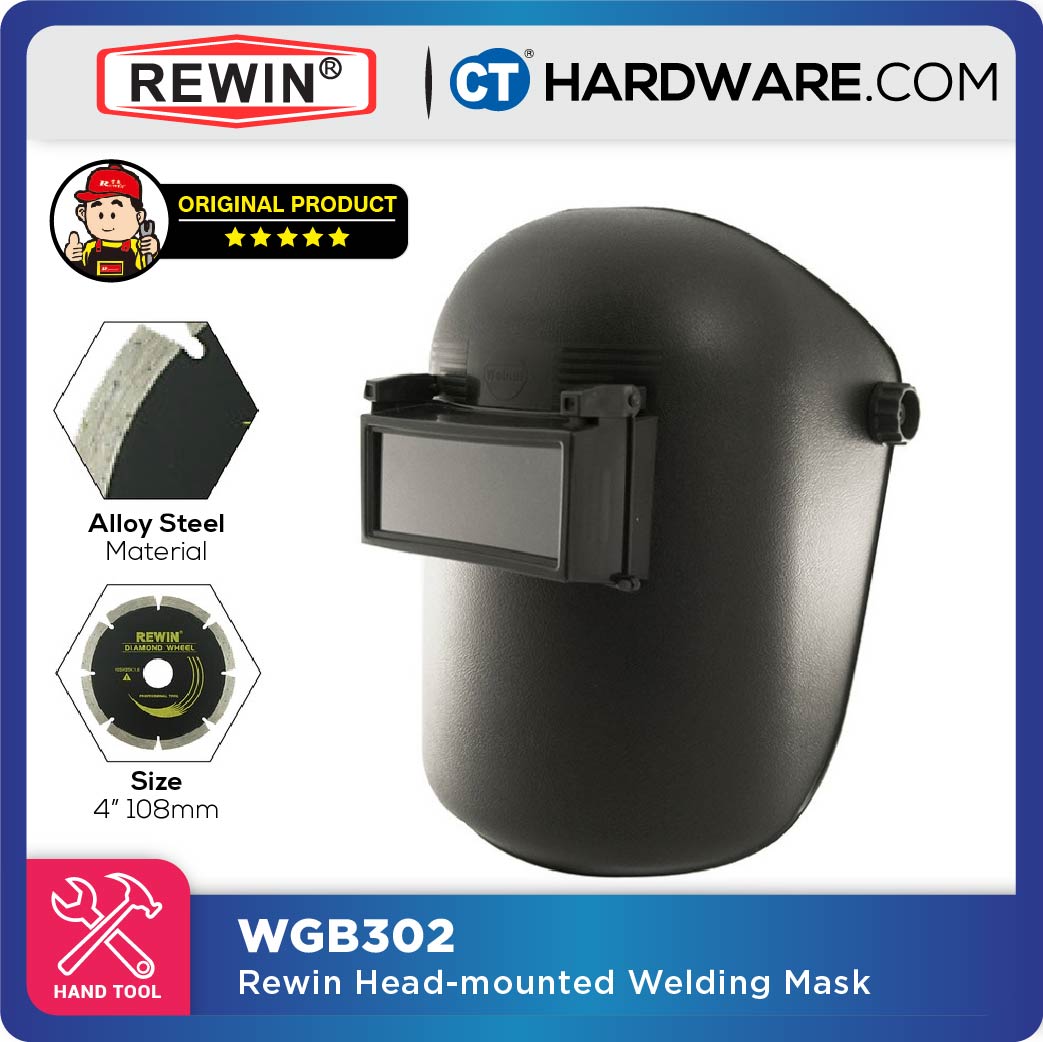 REWIN WGB302 WELDING HEAD SHIELD MASK BLACK