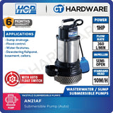 HCP AN21AF SUBMERSIBLE WASTEWATER SUMP PUMP 2" | 1HP | MAX 360L/MIN | MAX HEAD 10M | AUTO [ A21F ]