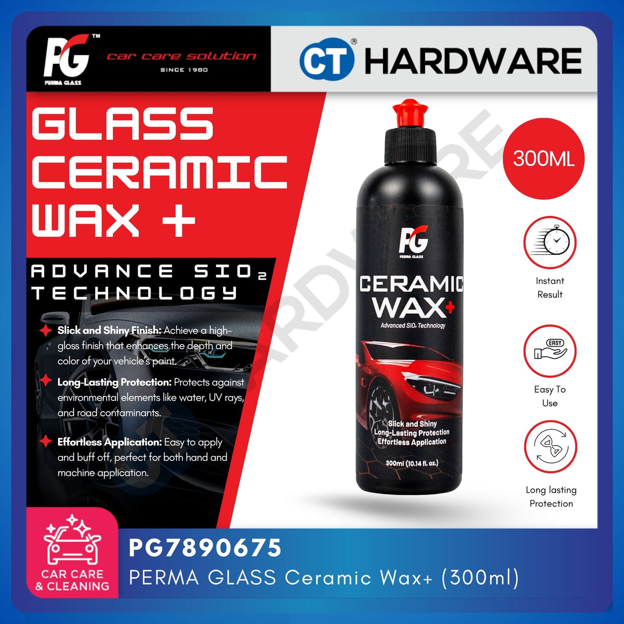 PG Perma Glass PG7890675 Ceramic Wax+ 300ml + Applicator Pad [ 9556817890675 ]