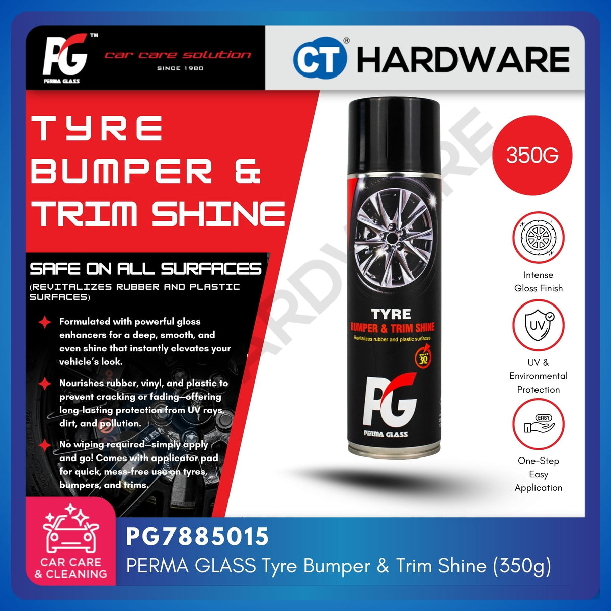 PG Perma Glass PG785015 Tyre Bumper & Trim Shine 350g [ 9556817885015 ]