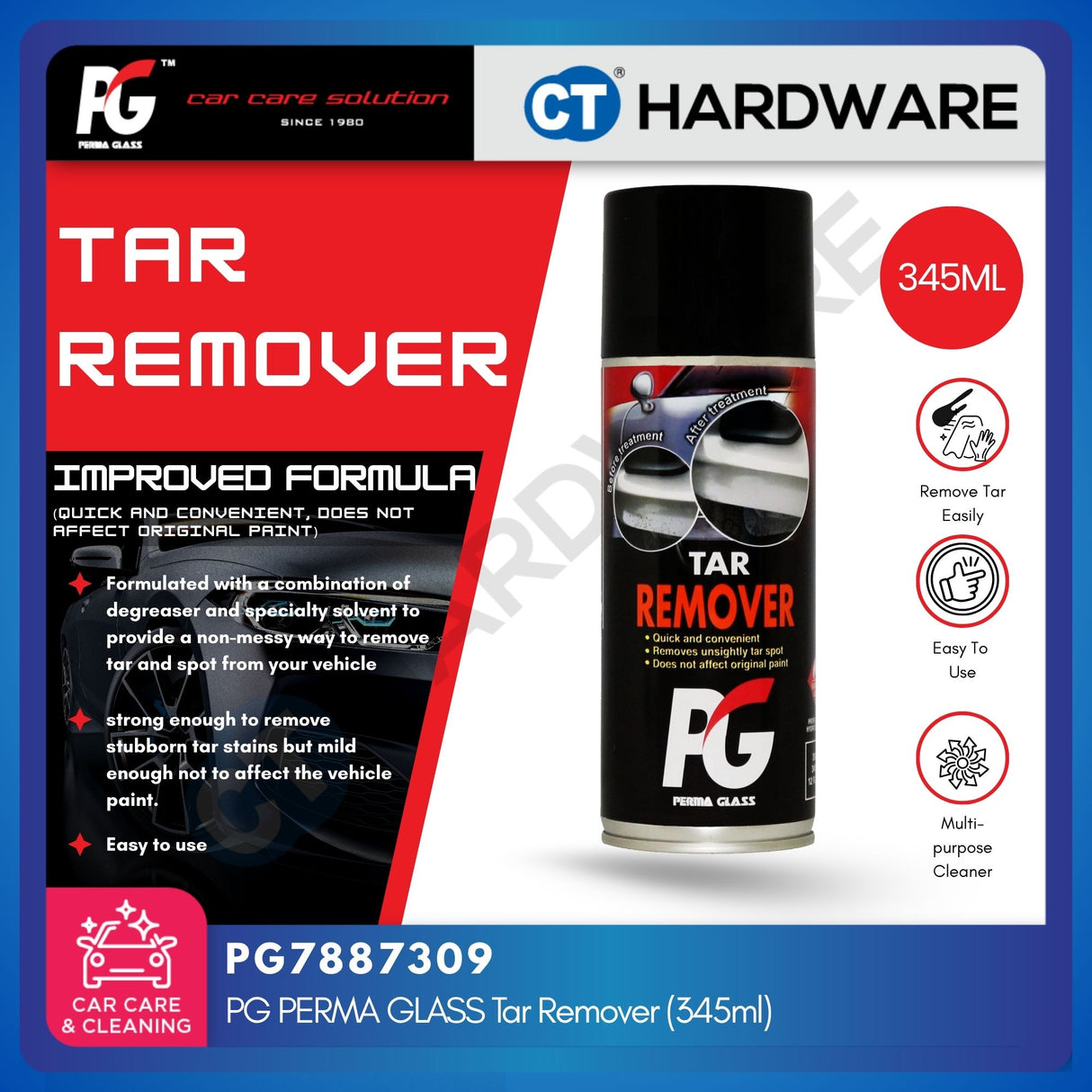PG Perma Glass PG787309 Tar Remover 345ml [ 9556817887309 ]