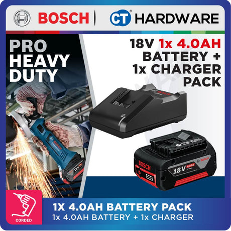 Bosch 18V Lithium-Ion Battery, Charger & Starter Pack (Options Available)