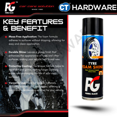 PG Perma Glass PG785114 Tyre Foam Shine Cleaner 450g [ 9556817885114 ]