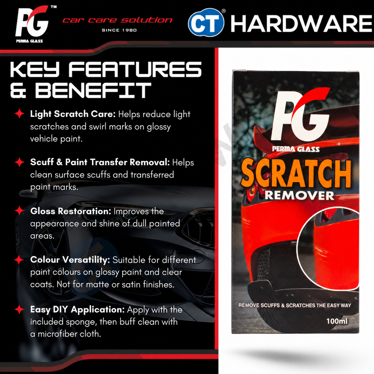 PG Perma Glass PG7888559 Scratch Remover Kit Set 100ml [ 9556817888559 ]