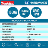 Makita 2012NB Portable Planer 304mm (12") | 1650W