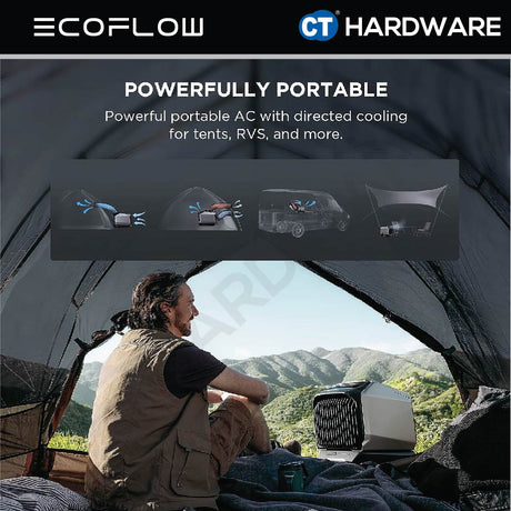 EcoFlow WAVE2 PORTABLE AIRCOND AC INPUT 100W INPUT MAX 820W CAR INPUT 96W/192W 44-56dB 14.5KG
