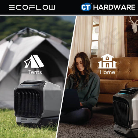 EcoFlow WAVE2 PORTABLE AIRCOND AC INPUT 100W INPUT MAX 820W CAR INPUT 96W/192W 44-56dB 14.5KG