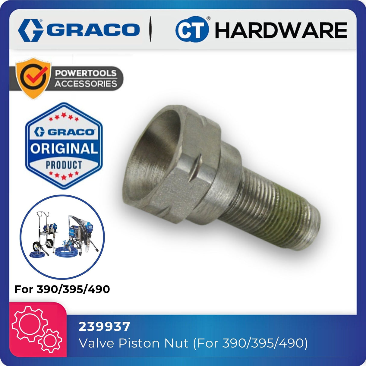 GRACO VALVE PISTON NUT (FOR 390/395/490) 239937