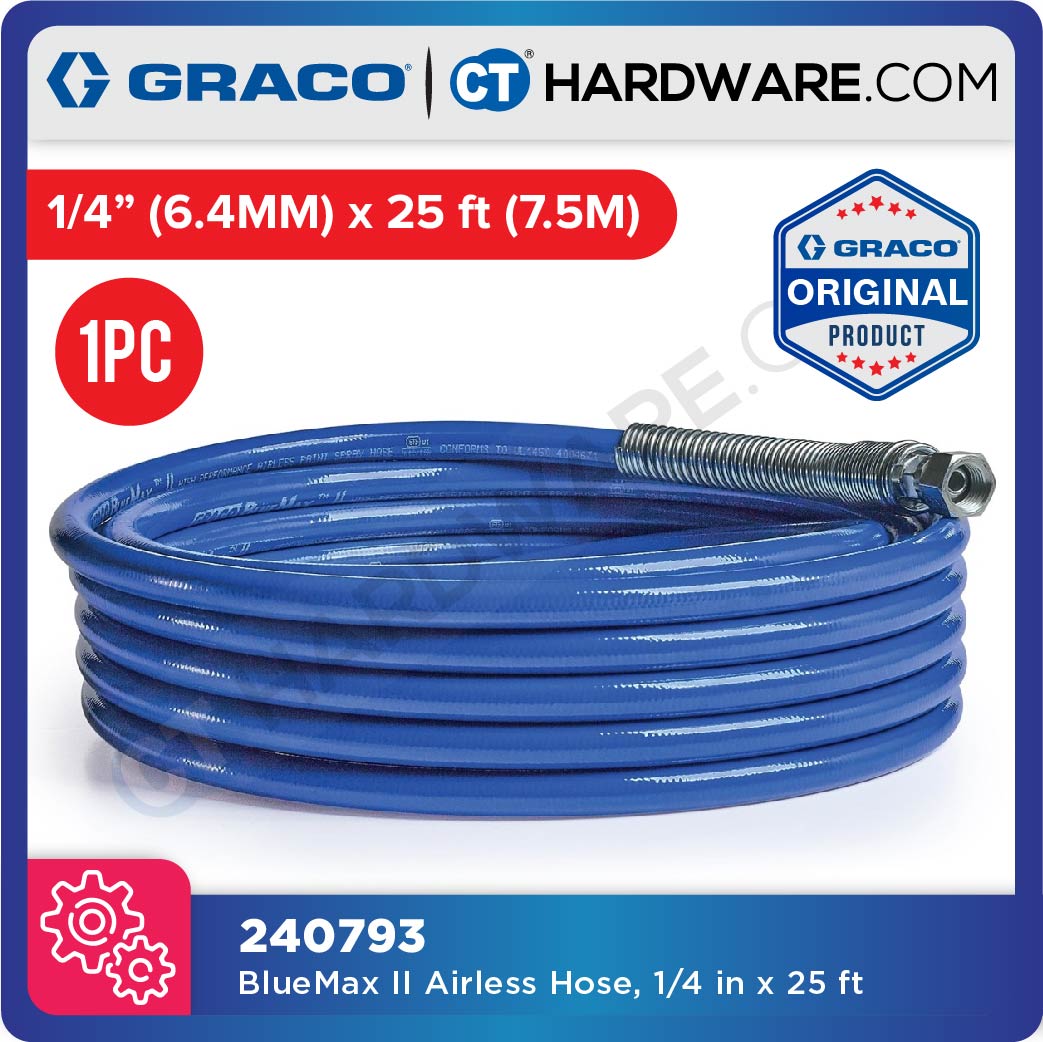 Graco BlueMax II Airless Sprayer Hose 6.4mm (1/4") x 7.5m (25ft)